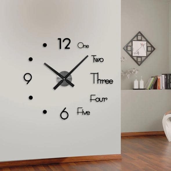 3D Stickers Wall Clock - Crazzy Club