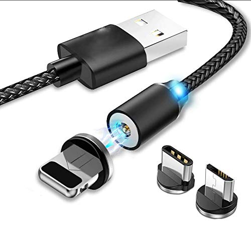 Suitech™ 360° Magnetic Charger Cable Nylon Braided with LED Light - Urban indies