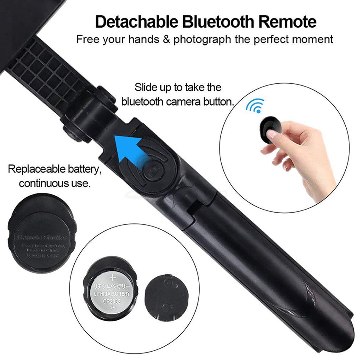 RealTech™ 3-in-1 Bluetooth Selfie Stick Tripod with Wireless Remote - Crazzy Club