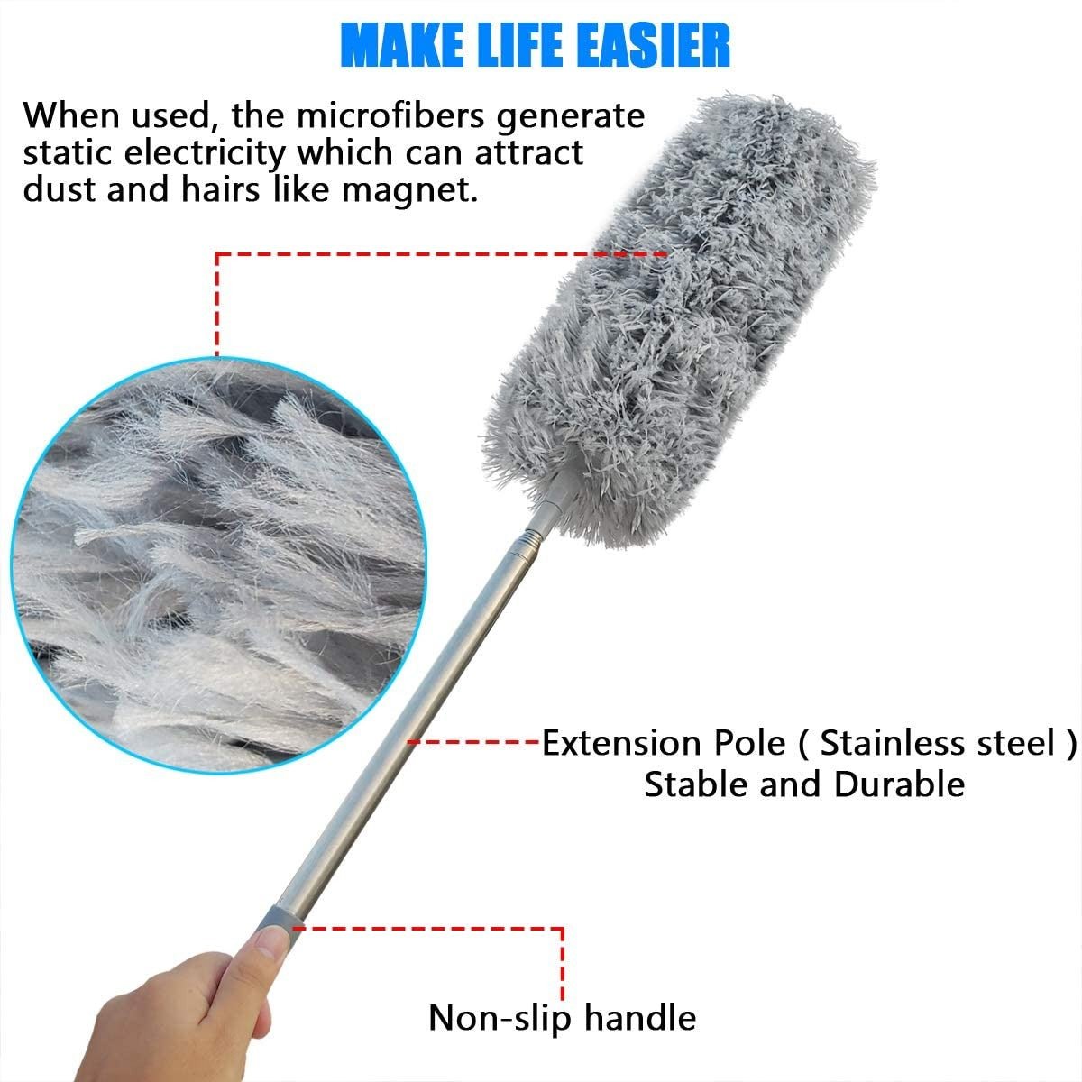 5 in 1 Extendable microfiber Duster